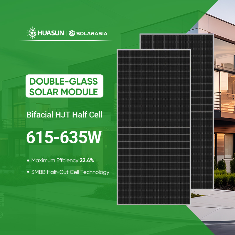 Precio del Panel Solar Huasun Hjt 615W 620W 625W 630W 635W Módulo de Panel Solar Monocristalino para Grandes Proyectos Comerciales e Industriales