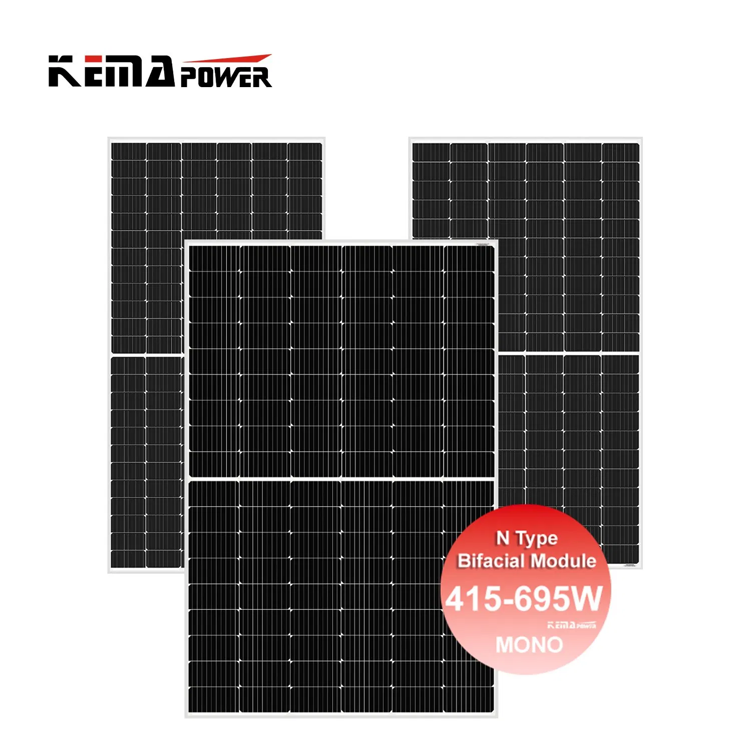 Paneles Solares Bifaciales Tipo N 500W 550W 600W 700W 720W 750W Paneles Solares Monocristalinos de Alta Eficiencia