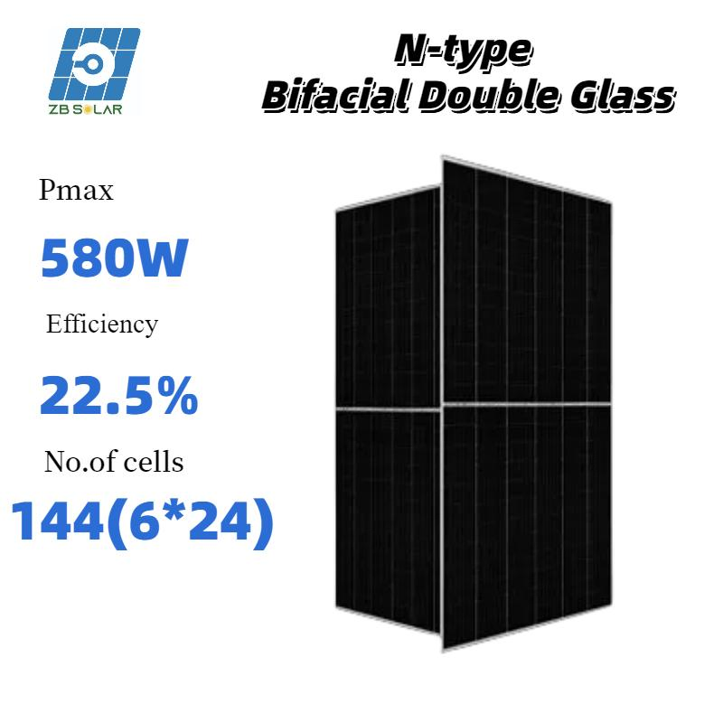 Módulo Fotovoltaico de Tipo N 555-580W Módulos Solares de Alta Eficiencia para Techos de Hogares