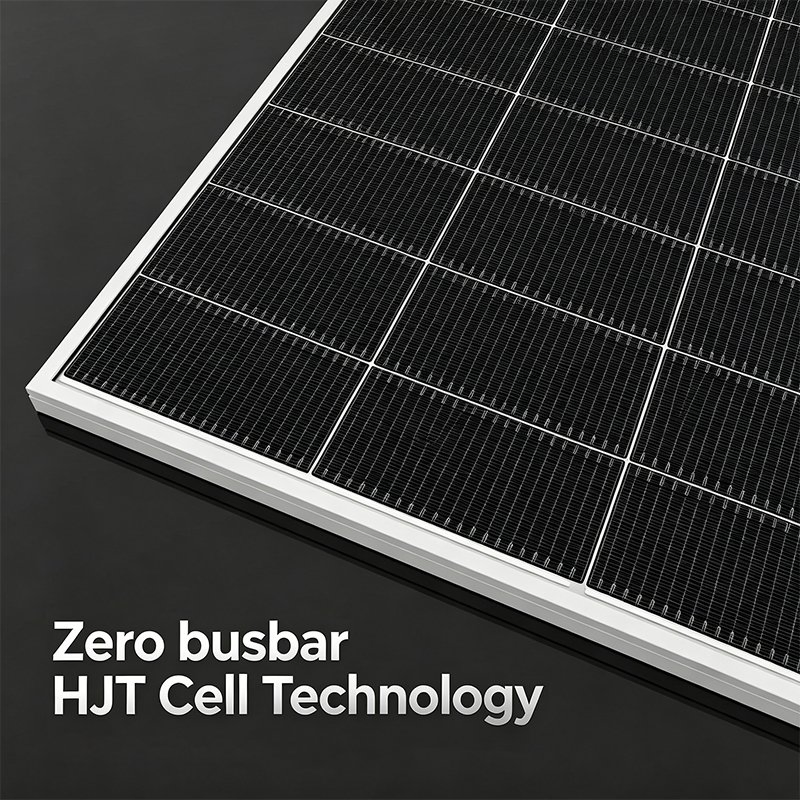 Huasun 720W 730W 740W 750W 760W Hjt Módulo Solar Bifacial de Silicio Monocristalino Tipo N Panel Solar de Doble Cristal para Sistemas Fotovoltaicos de Escala Industrial