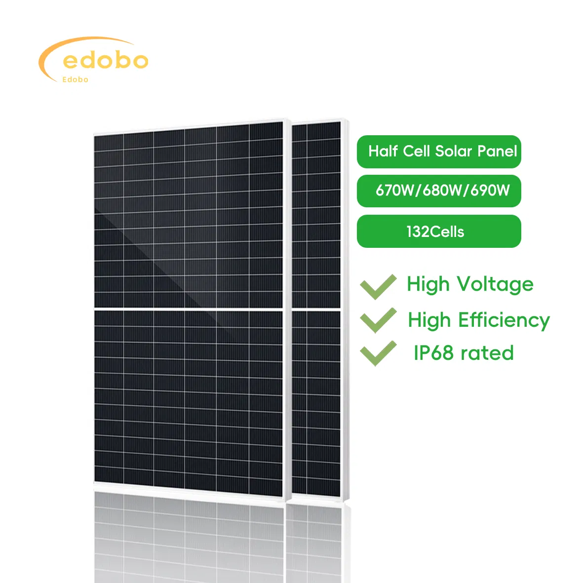 210m Célula Solar 680W 690W Módulo Fotovoltaico para Residencial de Alta Eficiencia