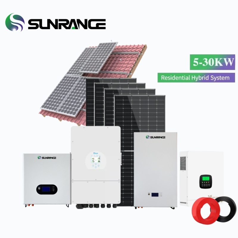 Sistema de Paneles Solares al por Mayor 5kw 10kw con Batería de Almacenamiento de Energía para Uso Comercial y Residencial 20kw 30kw 40kw Sistema de Paneles Solares