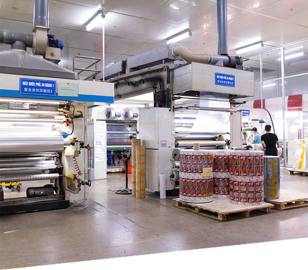 ESD-PAC Vina manufacturing facility showing quality control process for anti-static packaging