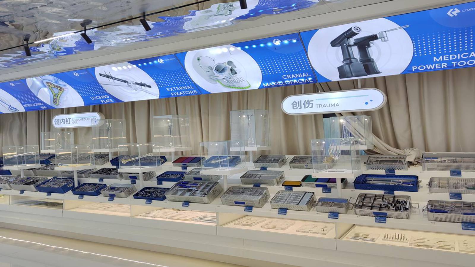 Virelox orthopedic implant manufacturing facility interior showing precision CNC equipment