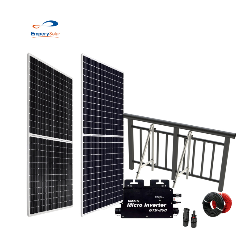 Germany 600W MPPT Solar System Kit Flexible Balcony Garden Panel On-Grid Tied Home System with 800W PV Power Load