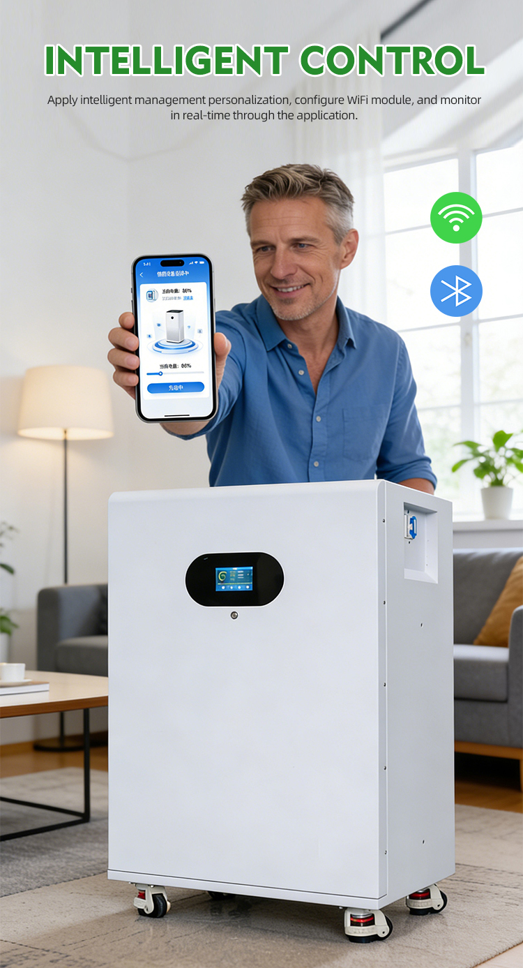 High Safety LiFePO4 10.24kWh 48V Wall Mounted Hybrid On Off Grid Emergency Backup Home Energy Storage System