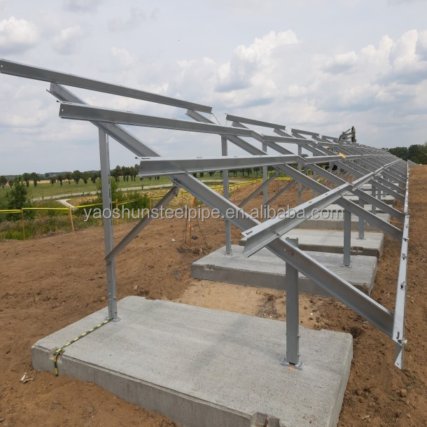 PV Residential Solar Panel Installation System with Tilting Brackets for Supporting Ground-mounted Solar Panels