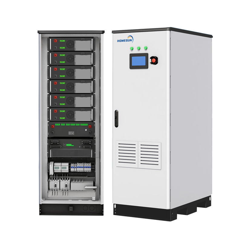 Lithium Battery Stacked 60kWh 614V 100Ah Home Energy Storage System Solar Battery Storage 30KW Hybrid Inverter on Grid ESS Ems