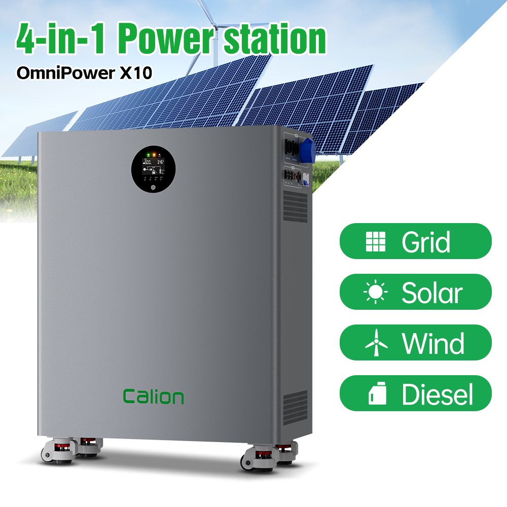 Calion Home Solar Battery System All-in-one Stackable 12kW Hybrid Grid Inverter 51.2V 314Ah 16/32kWh LiFePO4 Lithium Battery CAN