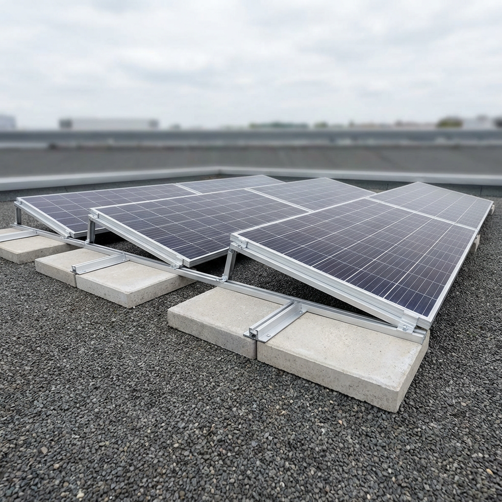 Aluminum Solar Roof Bracket Flat Roof Solar Panel Racking System Heavy Duty Solar Mount Support Residential Commercial PV CE