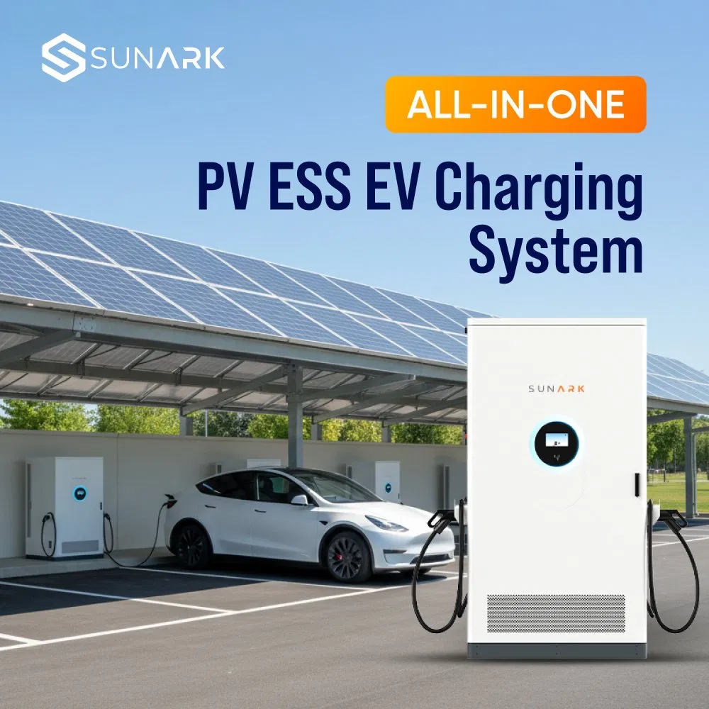 Sunark All-in-One PV Ess EV Charging Station 22kw 100kw 120kw 261kw IP54 Integrated Solar Storage Charging System