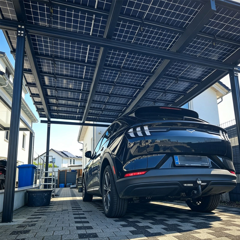European Warehouse Waterproof Solar Panel Carport Residential Solar Mounting Structure Aluminum Solar Car Park Mounting System