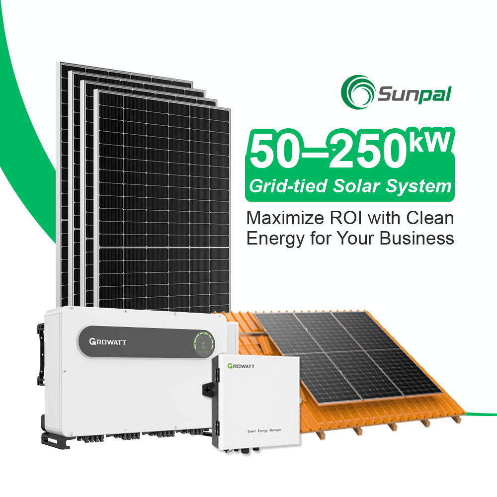 Sunpal On Grid Solar Power Systems 30Kw 30 Kw 50Kw 50 Kw 100Kw Complete Solar Panel Kit On Grid System With Battery Home Power