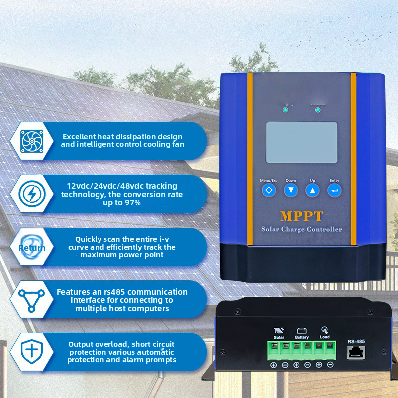Hybrid Smart MPPT Solar Charge Controller WiFi Auto 12V24V48V 100A 60A Lead-Acid Lithium LiFePO4 150V Battery Charge
