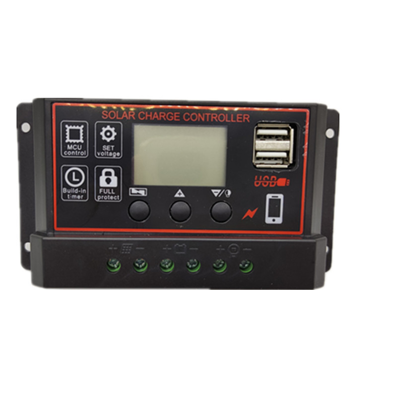 Black Shell 12V/24V/10A Solar Controller Smart Product with USB for Charge and Discharge Management