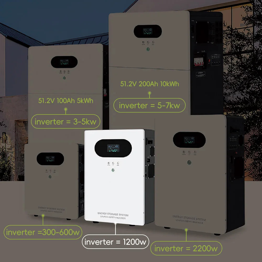 My Store 51.2V200Ah Hybrid Grid Solar Power Generation System with Battery Inverter AC 220V/380V Home Energy Storage 5-7kW 95kg