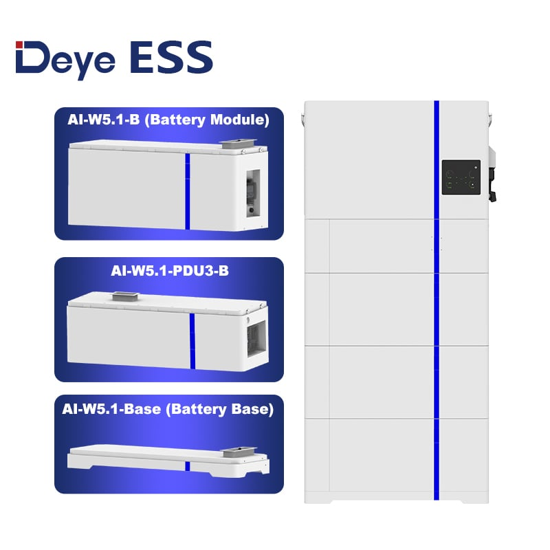 Deye AI-W5.1-12P3-EU-B(15kWh) All-in-One Solar Inverter &amp; Battery System|High-Performance Indoor&amp;Outdoor Energy Storage Solution