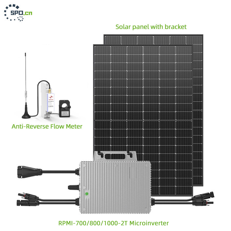 Anti-Reverse Flow Balcony Solar System 700W/800W/2000W/2300W Energy Storage Balcony Solar with Lithium Battery