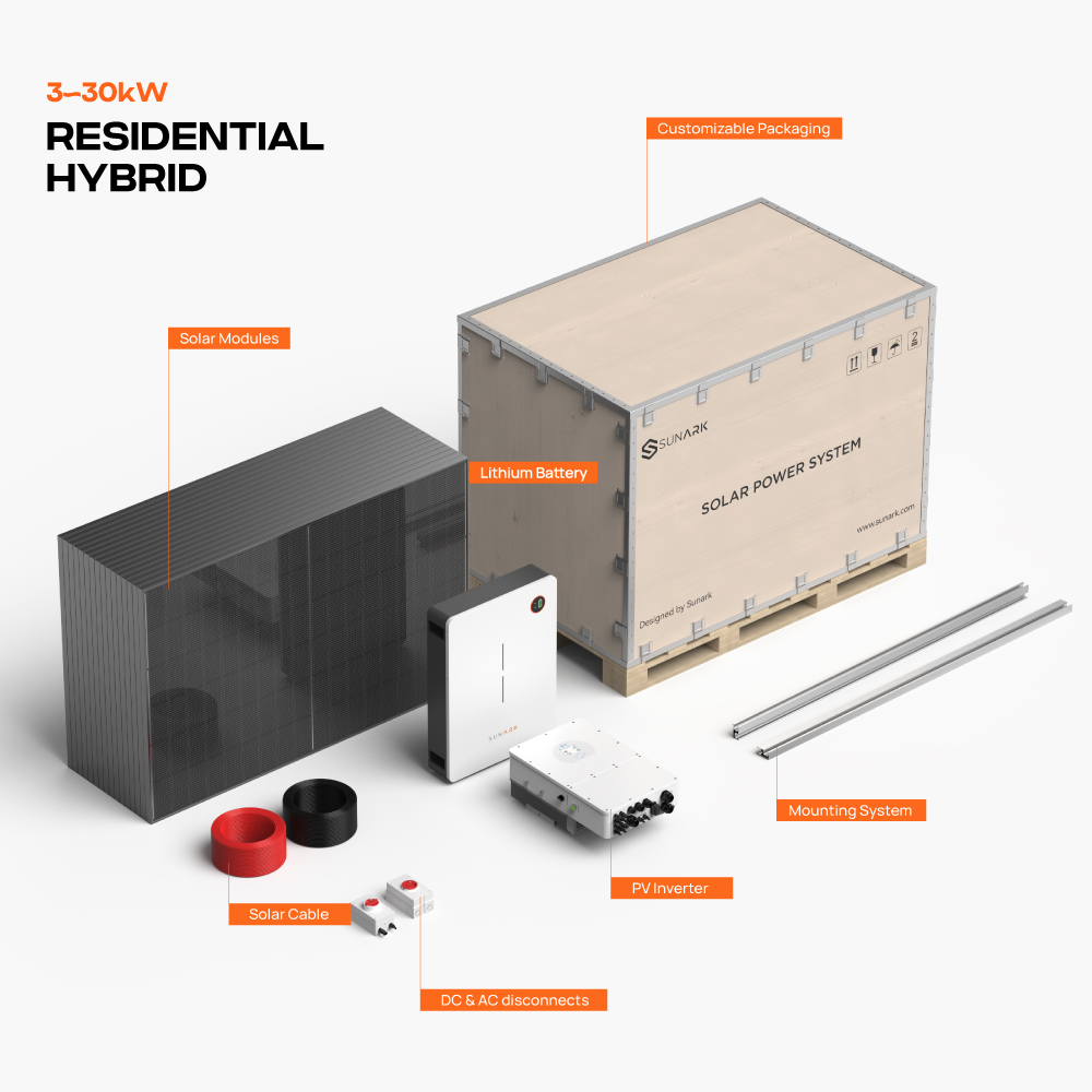 Sunevo Solar Power Systems Complete Kit 3Kw 5Kw 10Kw 20Kw 30Kw Hybrid Solar Energy System Eu Stock