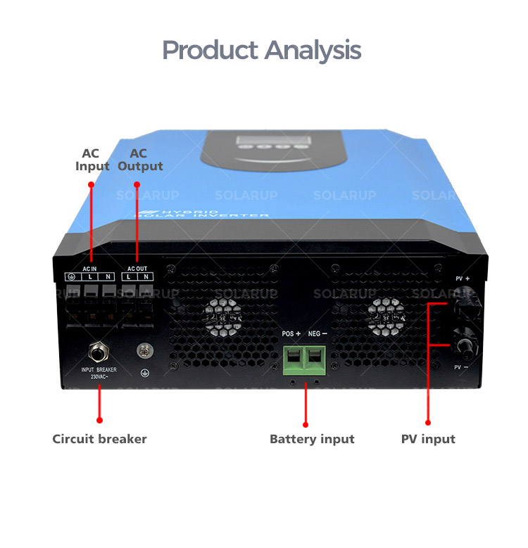 Wholesale Pure Sine Wave Mppt Charge Controller 6200w 6.2kw 6kva 6000w 6kw 48v off Grid Solar Hybrid Inverter China