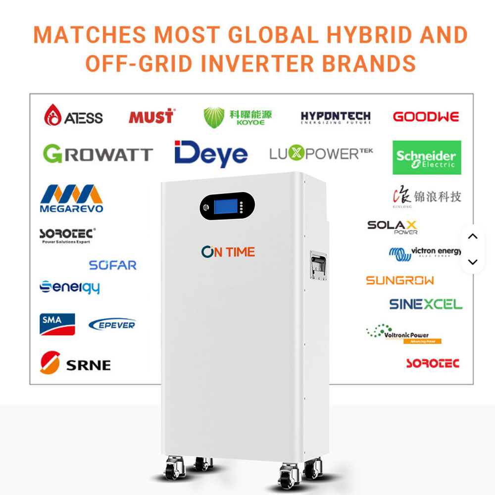 5kWh 10kWh 16kWh Wall-Mounted 25.6V LiFePO4 Battery 100Ah 200Ah 314Ah with Smart BMS Hybrid Grid