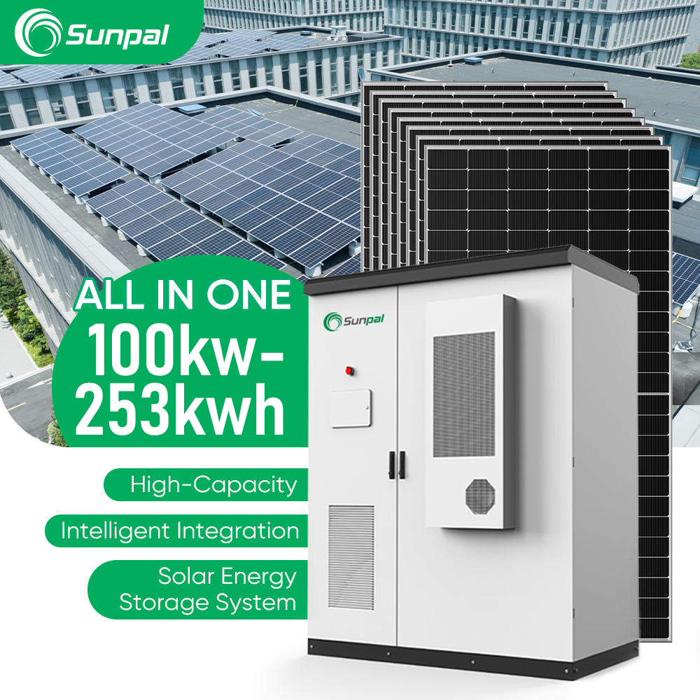 Sunpal Hybrid Solar Energy Storage System Stackable Lithium Ion Batteries 100kWh 215kWh With Hybrid Solar Inverter 3 Phase 100kW