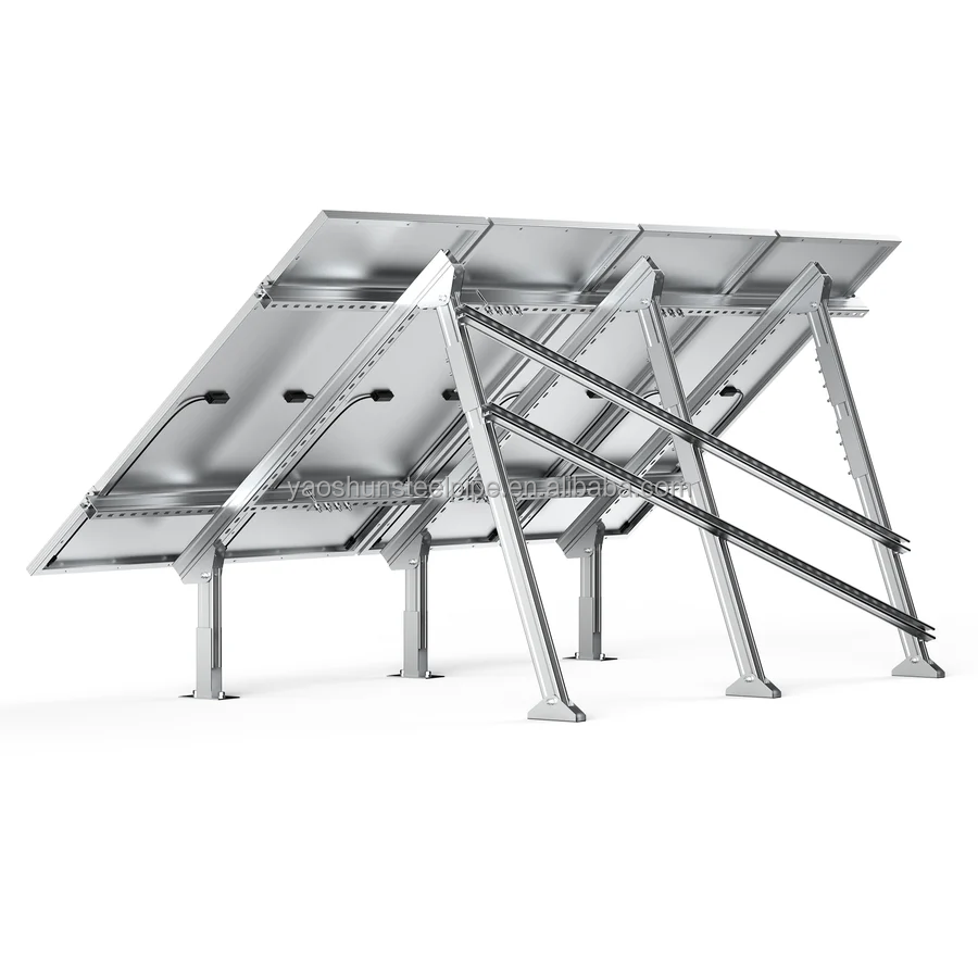 PV Residential Solar Panel Installation System with Tilting Brackets for Supporting Ground-mounted Solar Panels