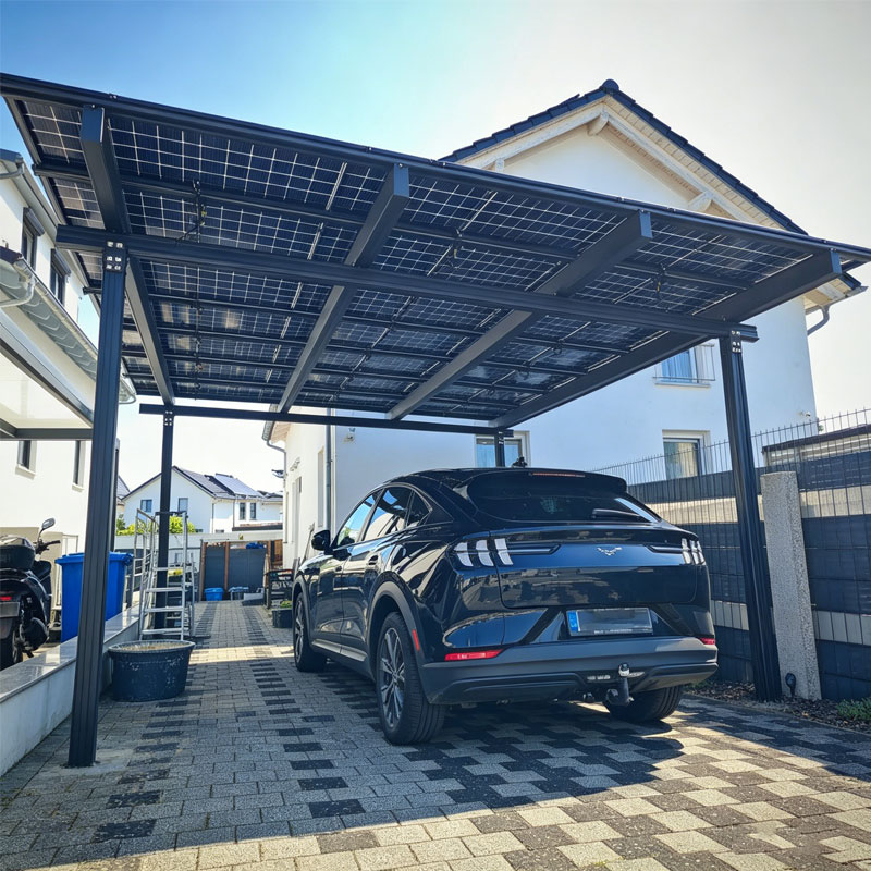 European Warehouse Waterproof Solar Panel Carport Residential Solar Mounting Structure Aluminum Solar Car Park Mounting System