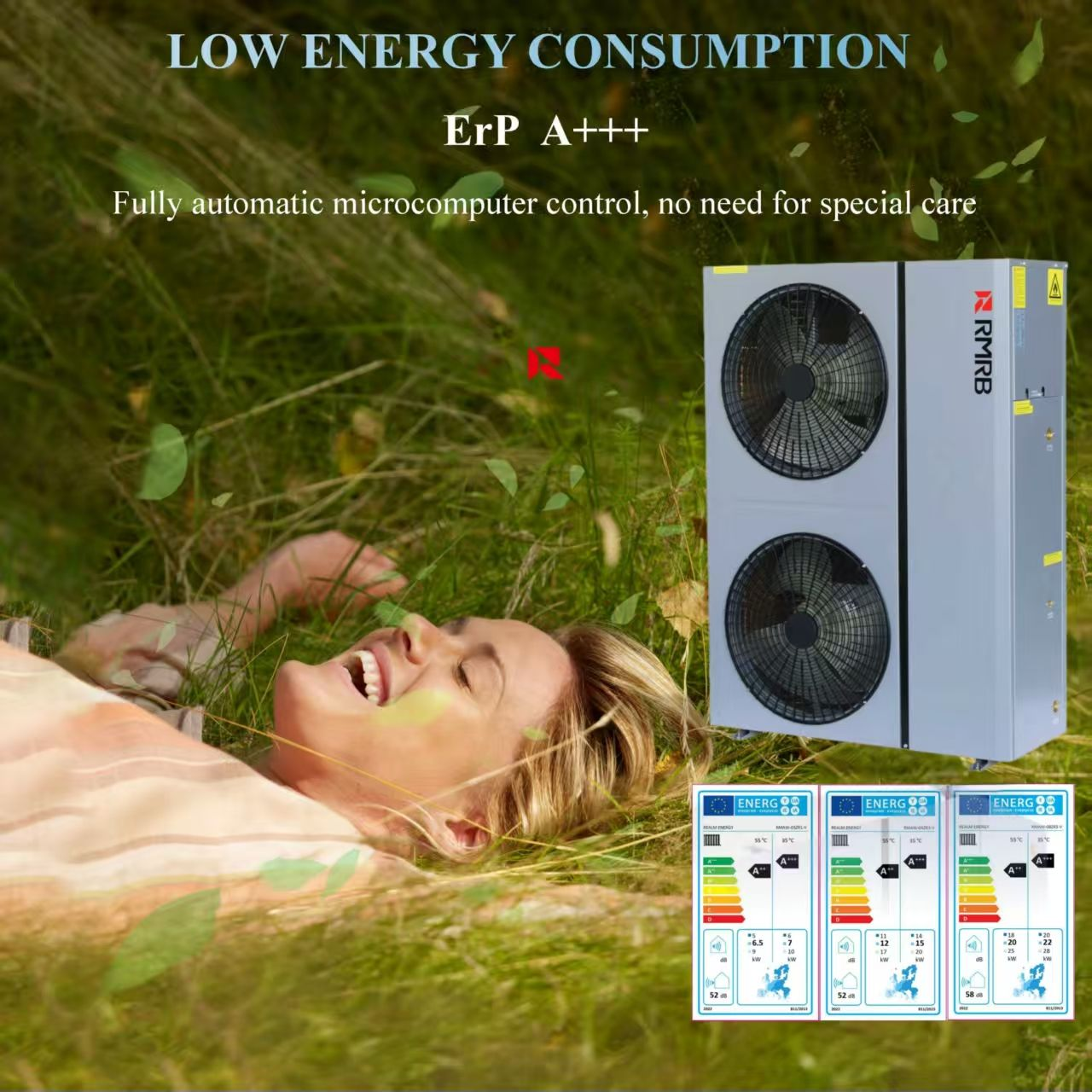15.6kW R290 EVI DC Inverter Monoblock Air Source Heat Pump 75℃ DC Motor ErP A+++ Outdoor CE CB Hotel Household OEM Service