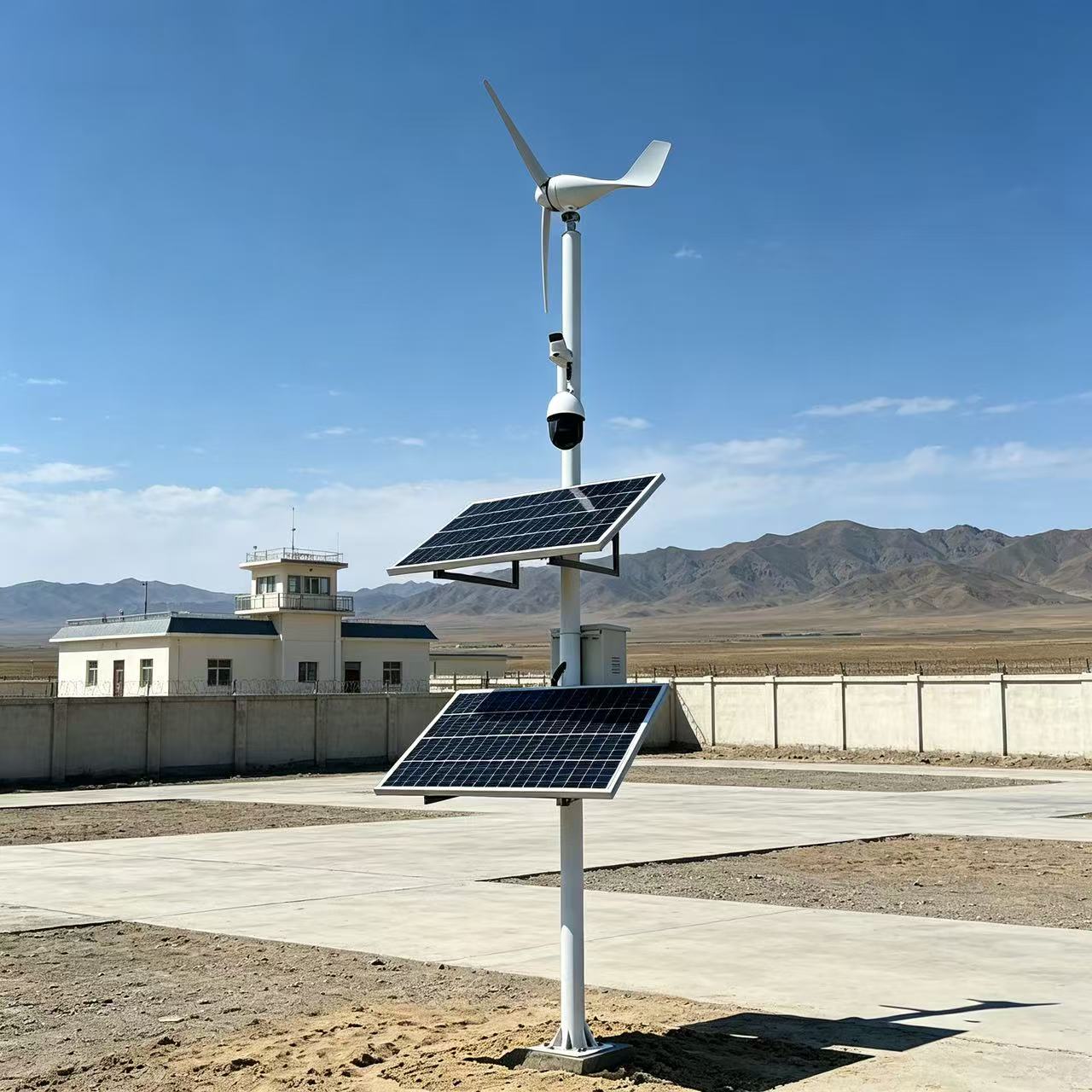 Off Grid Wind Solar Hybrid Power System Complete Photovoltaic Panel Power Supply Kit For Outdoor Engineering Working