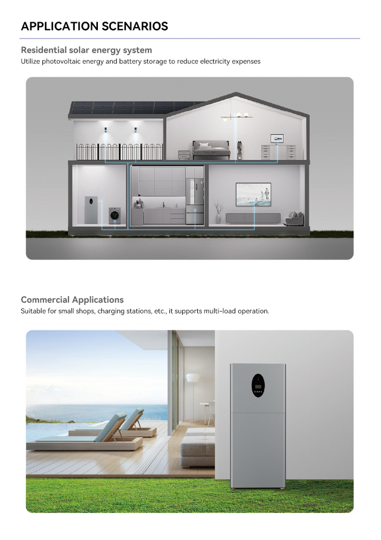 All-in-One ESS 5-10kW Hybrid Inverter LiFePO4 Battery Solar Storage CAN Plug Play Time Use Tariff Grid Sell Back Peak Valley