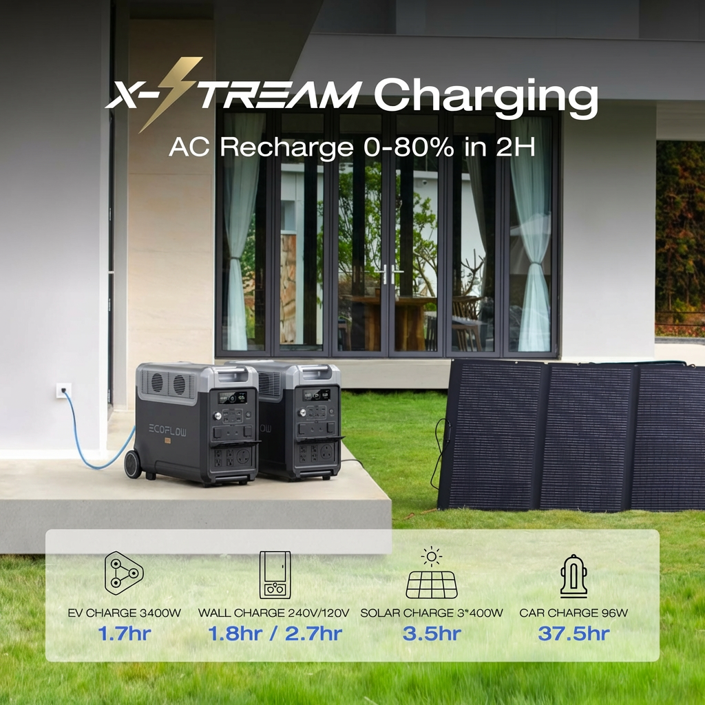 3600W 3840Wh LiFePO4 Portable Power Station Outdoor Solar Generator for Home Backup RV Camping