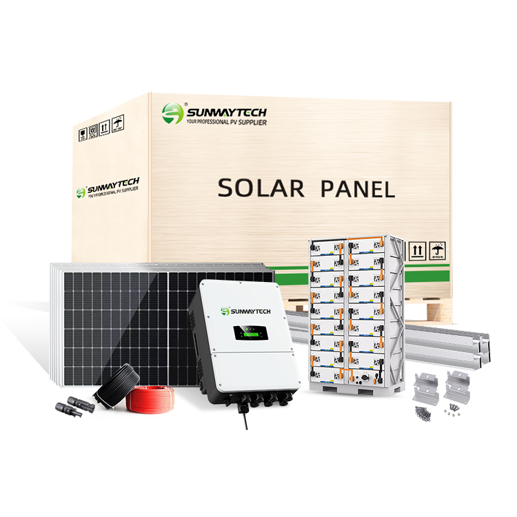 Complete Set Solar Energy Power Storage System 10000W 5KW 10KW Hybrid Solar Panel Electric Power Generation Kit