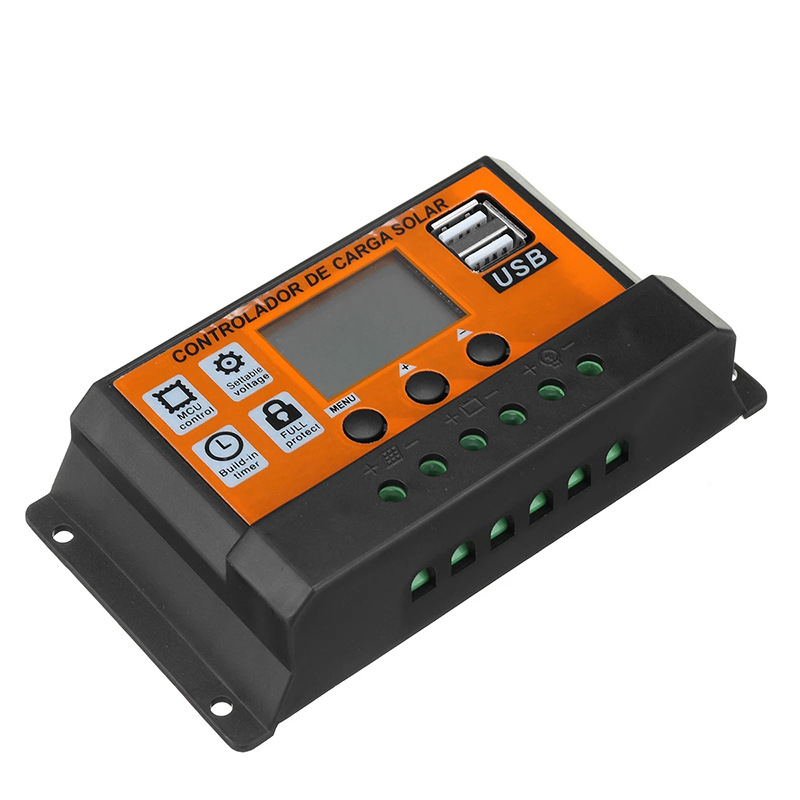 AIsmartLink Intelligent Protective 0-100A 12V 24V Solar Controller Dual USB LCD Solar Panel Charger
