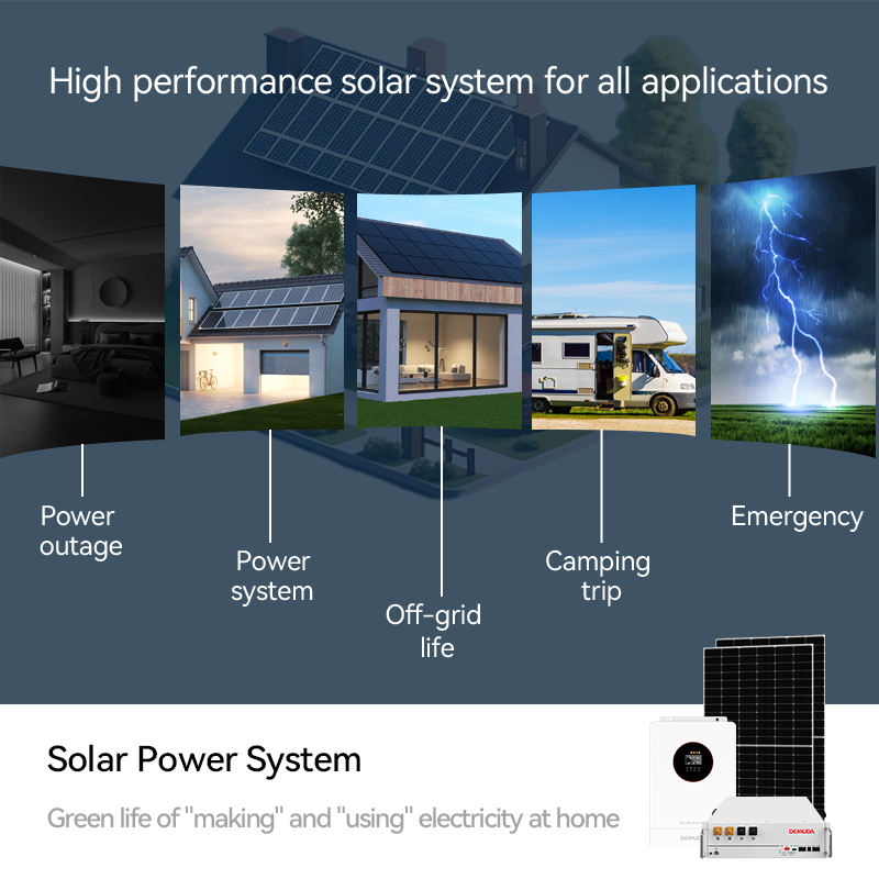 Complete Set 5kw 10kw Solar Energy Storage System 48v 5kva Hybrid Inverter With Lithium Battery Solar Panels Mounting System