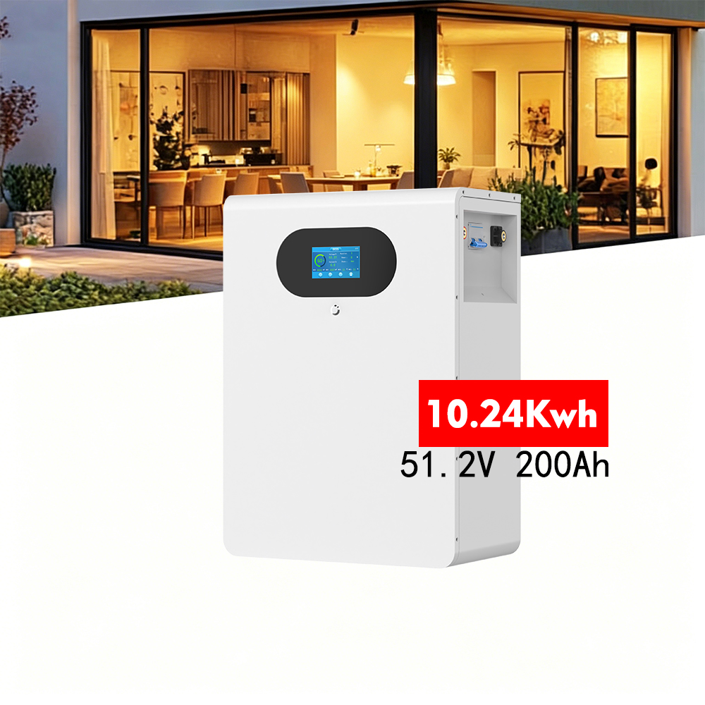 High Safety LiFePO4 10.24kWh 48V Wall Mounted Hybrid On Off Grid Emergency Backup Home Energy Storage System