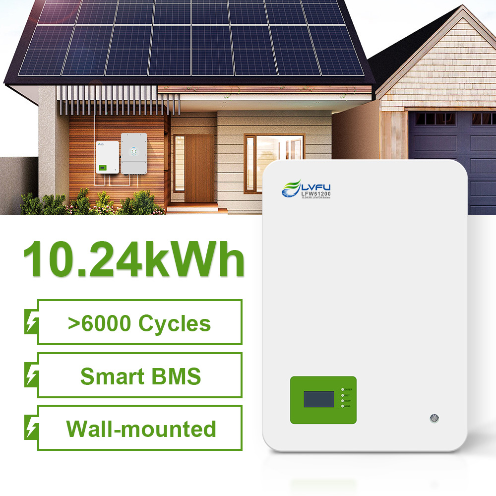 LVFU 48V Solar Battery 51.2V 5kWh 10KWh Powerwall 100Ah Lifepo4 Battery Pack Deep-Cycle 16S EU/ASEAN Stock Lithium Battery 48V