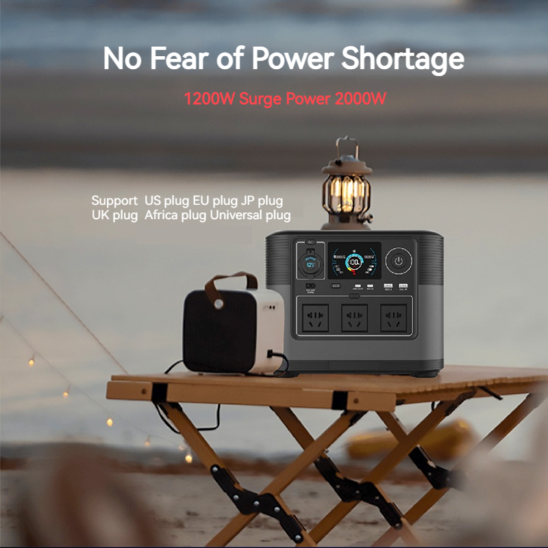 Wholesale 1200W Camping Portable Power Station 1kwh 1008wh 1000w Outdoor Backup Solar Power Generator with Foldable Solar Panel