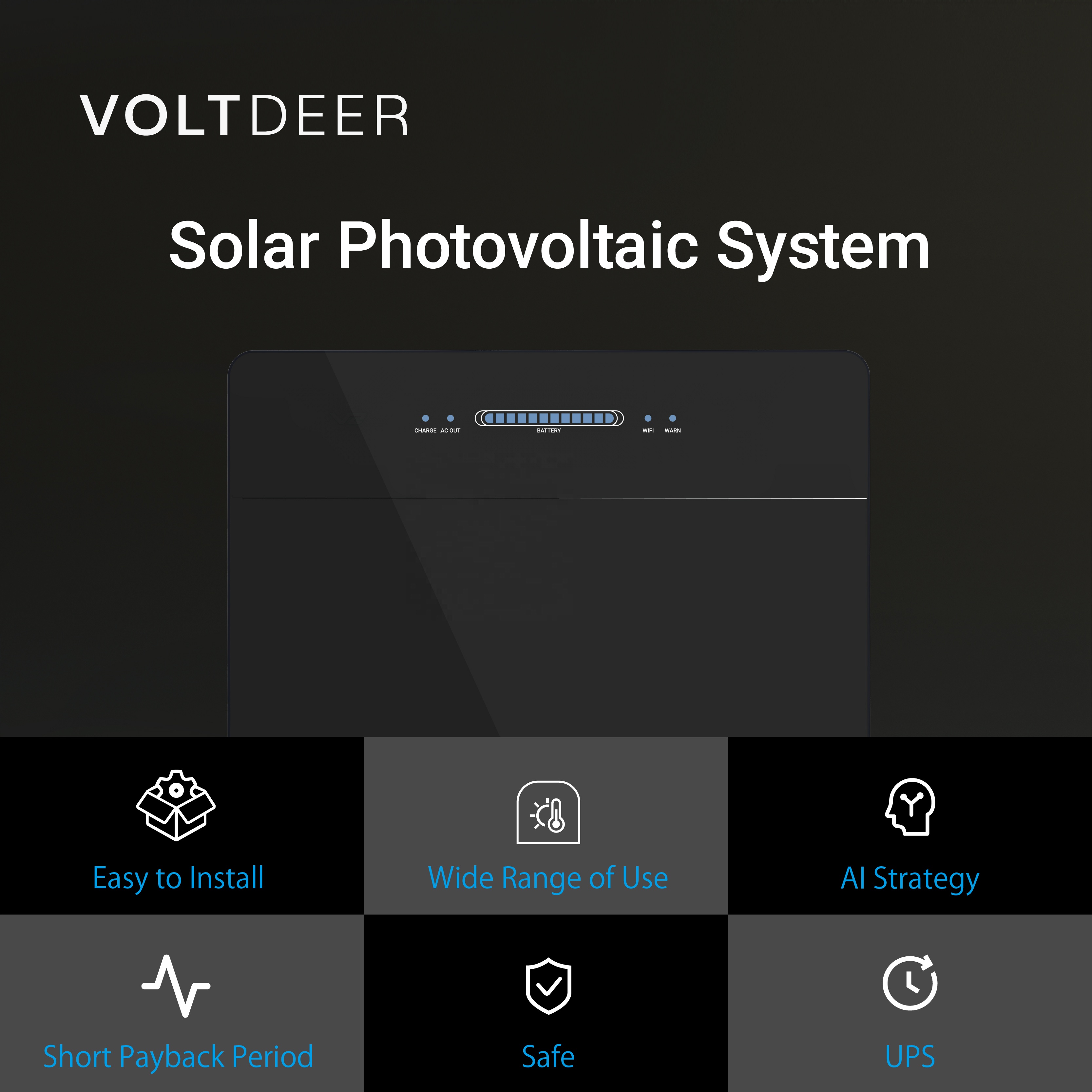 Voltdeer Complete Balcony Solar System Plug and Play Energy Storage Battery