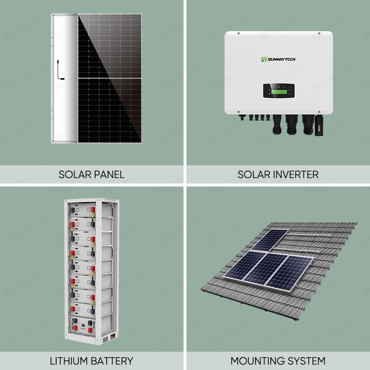 Complete Set Of Solar Panels 5kw 10kw 20kw Hybrid Solar Battery Energy System 10kwh 20kwh 30kwh Lithium Batteries For Home