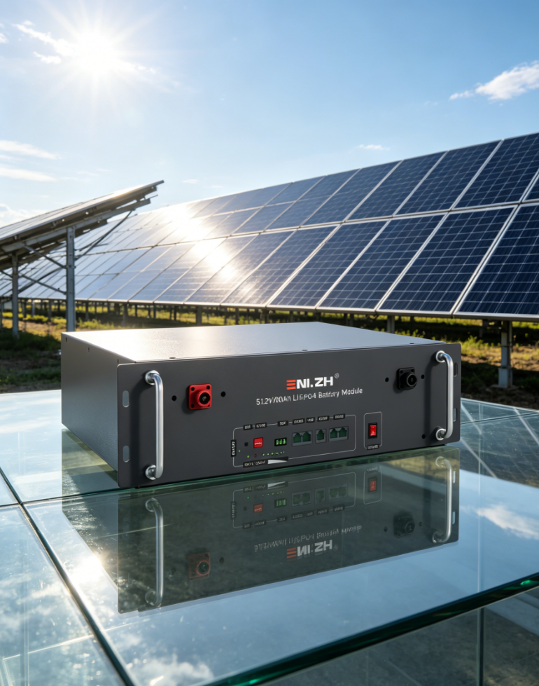 ENLZH Lithium Rack Mounted Battery 51.2V 100Ah 5kWh Lifepo4 6000 Cycle Solar Battery Large Home Battery Storage