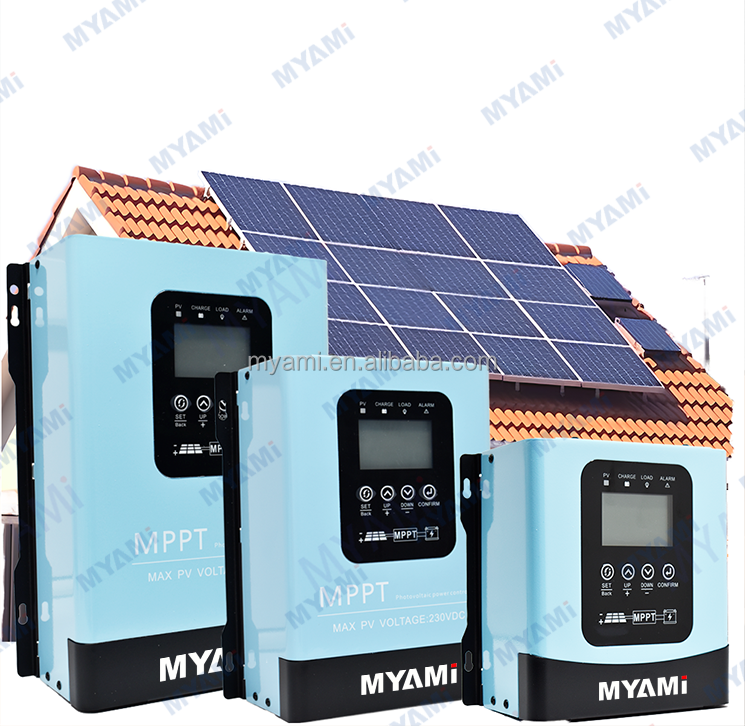 MYAMI New Smart 12V 24V 36V 48V 96V Auto Adapt Solar Panel Charger Regulator 30a 60a 120a LCD MPPT Solar Charge Controller