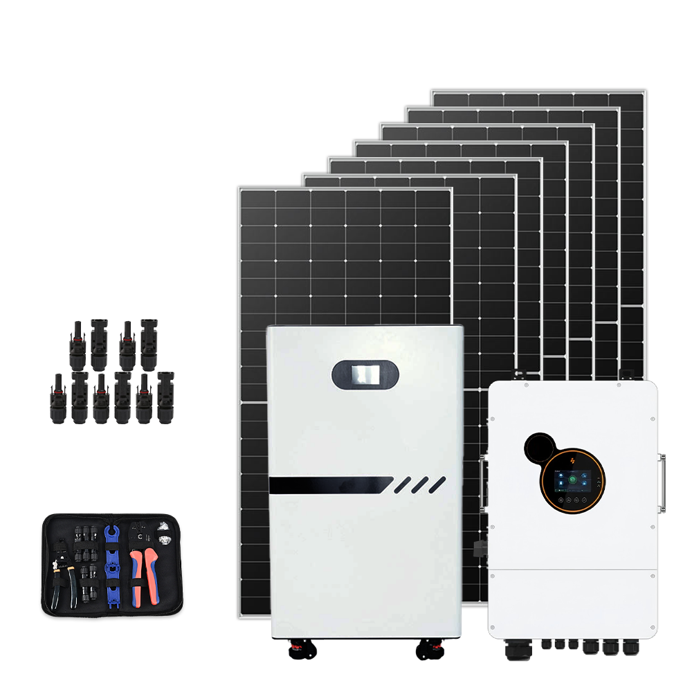Flat Roof House Solar Mounting Panels Battery Energy Power System 5kW 30Kwh Hybrid 15kW Off Grid Solar System 10kW