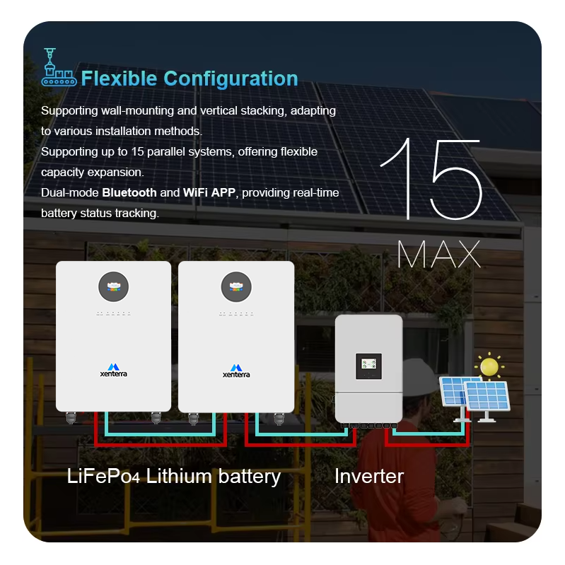 16kwh Lifepo4 Battery Touch Screen Solar Power Storage Batteries Large Capacity 48v Energy Storage Lithium Battery For Estate