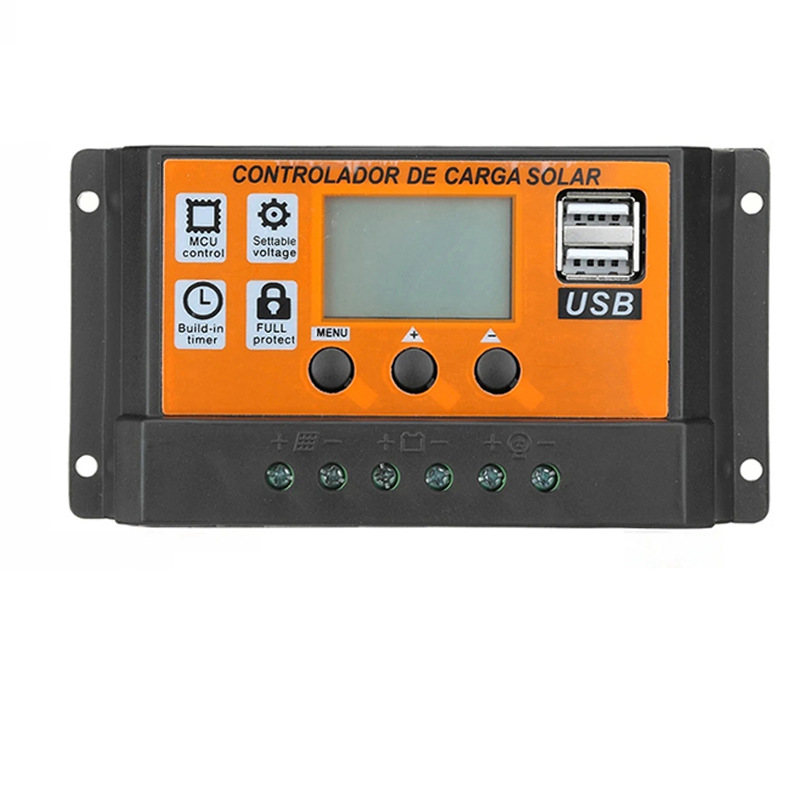 AIsmartLink Intelligent Protective 0-100A 12V 24V Solar Controller Dual USB LCD Solar Panel Charger