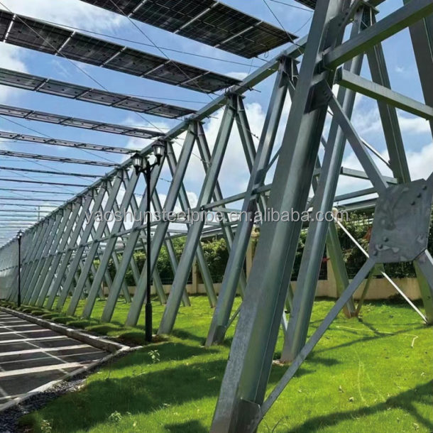 PV Residential Solar Panel Installation System with Tilting Brackets for Supporting Ground-mounted Solar Panels