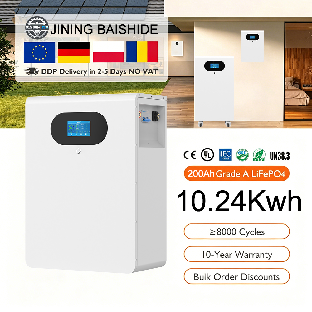 Dustproof Waterproof LiFePO4 10.24kWh 48V Floor Standing Off Grid Emergency Power Residential Home Energy Storage System