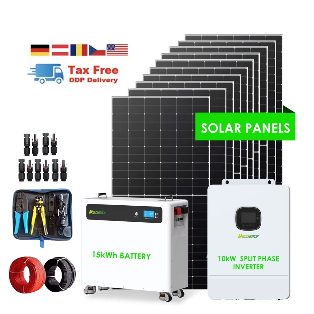 Off Grid Solar Energy System 5kw Hybrid Solar Power System 15kWh 280Ah Movable Lifepo4 Battery Home Solar Panel Kit