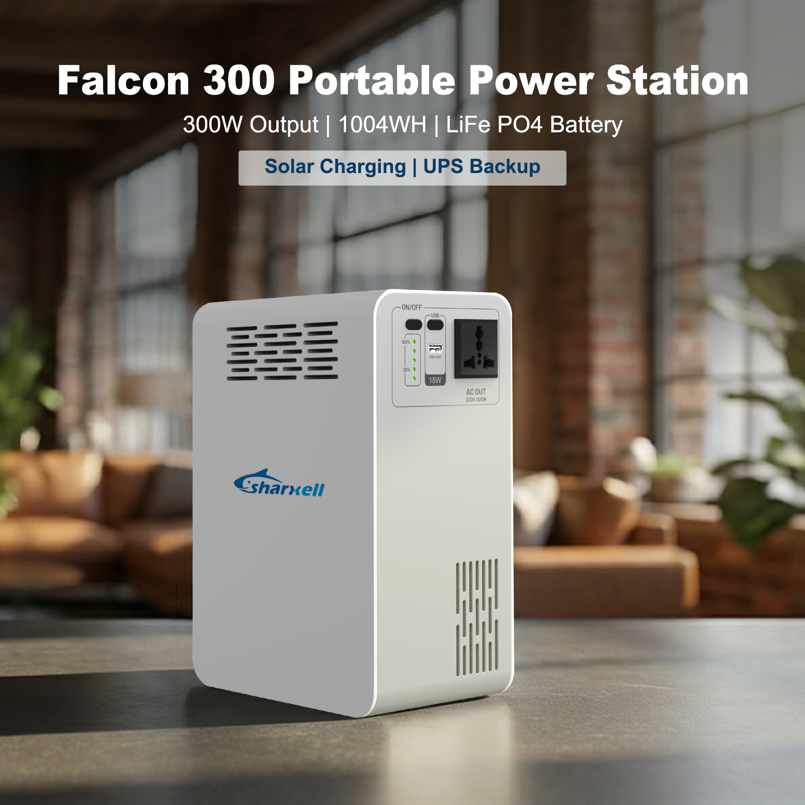 FALCON 300 300W 1004Wh LiFePO4 Portable Power Station Solar Generator for Outdoor Camping Home Backup