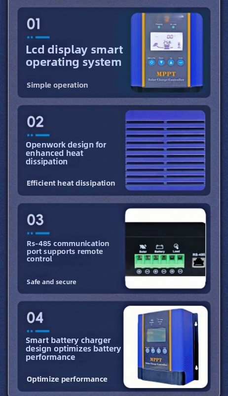 Hybrid Smart MPPT Solar Charge Controller WiFi Auto 12V24V48V 100A 60A Lead-Acid Lithium LiFePO4 150V Battery Charge